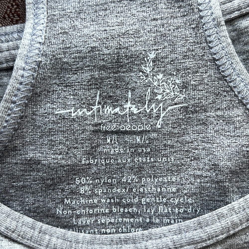 Free People Intimately Side Cross Strap Grey Racerback Bra. NWOT! - Picture 5 of 7